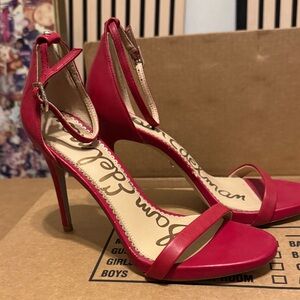 Sam Edelman Red Ankle Strap Heels
